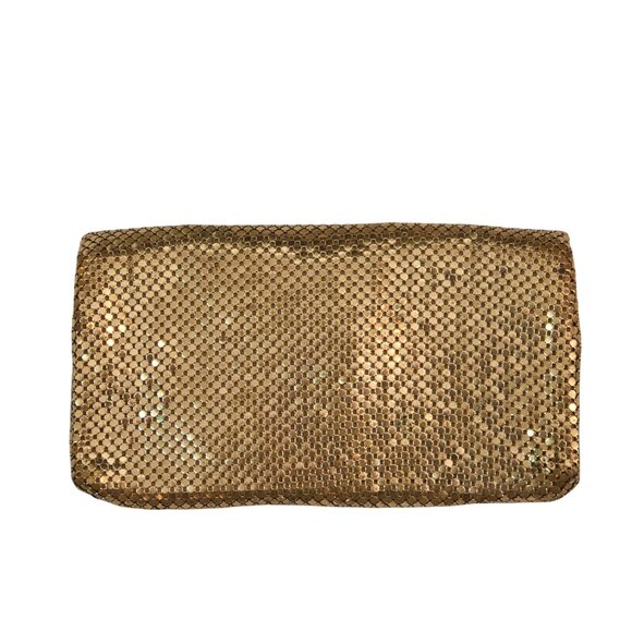Vintage Whiting & Davis Gold Mesh Evening Clutch Bag With Satin Lining & Butterf - Picture 2 of 6